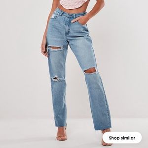Light Blue Wrath Highwaisted Straight Leg Jeans
